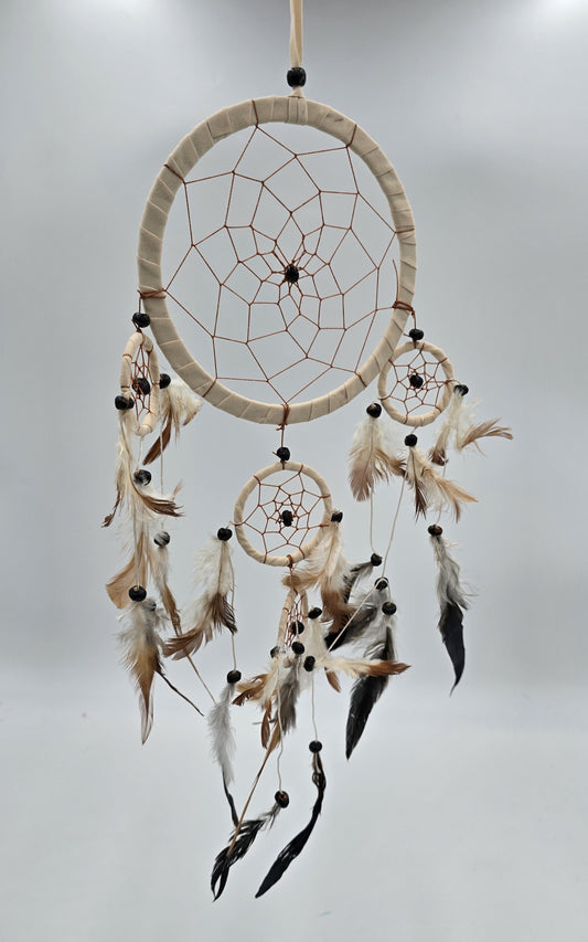 Traumfänger Bali 50x17x0,5cm Dreamcatcher dunkelbraun braun beige rund groß
