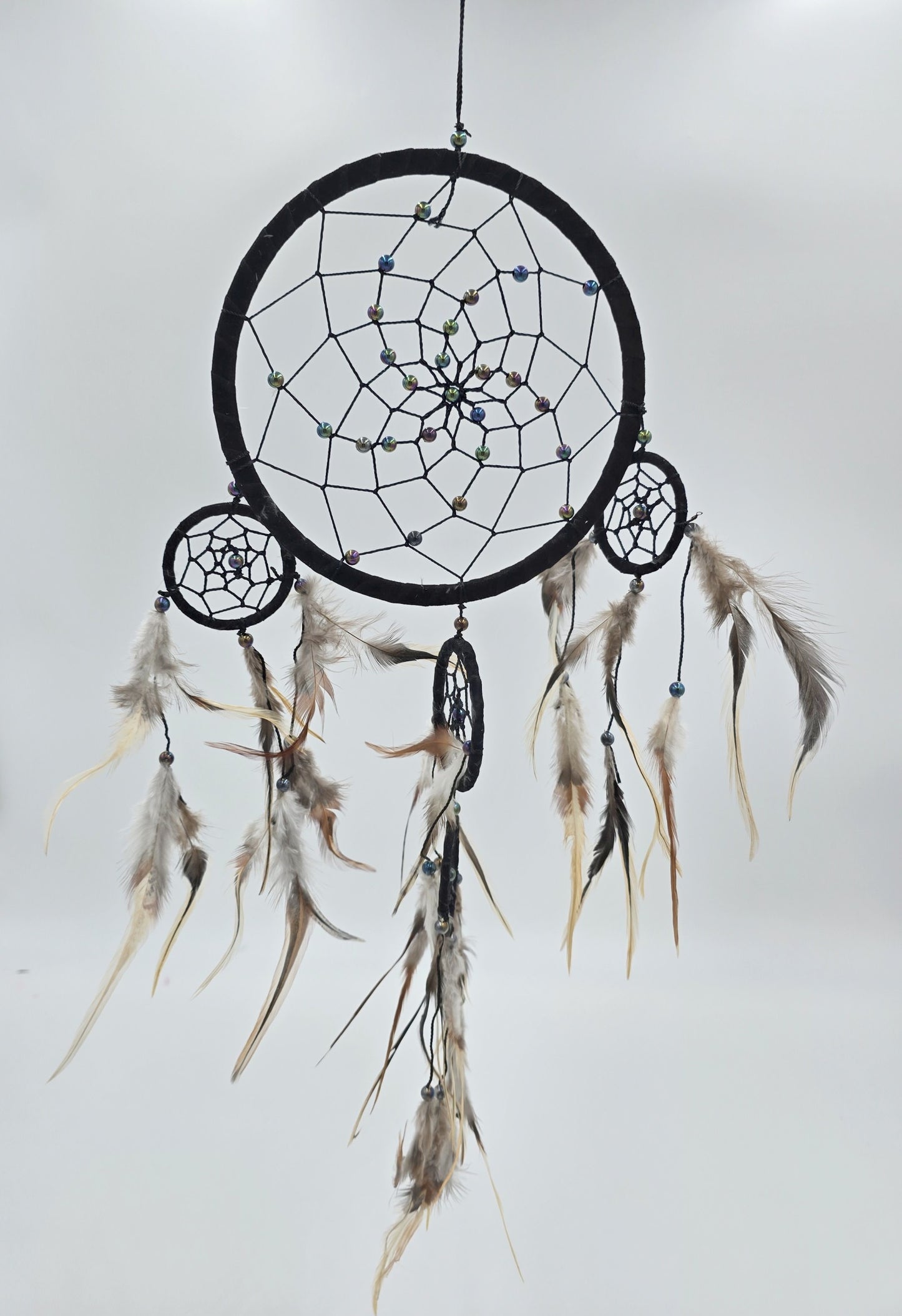 Traumfänger Bali 50x17x0,5cm Dreamcatcher rot weiß schwarz rund groß