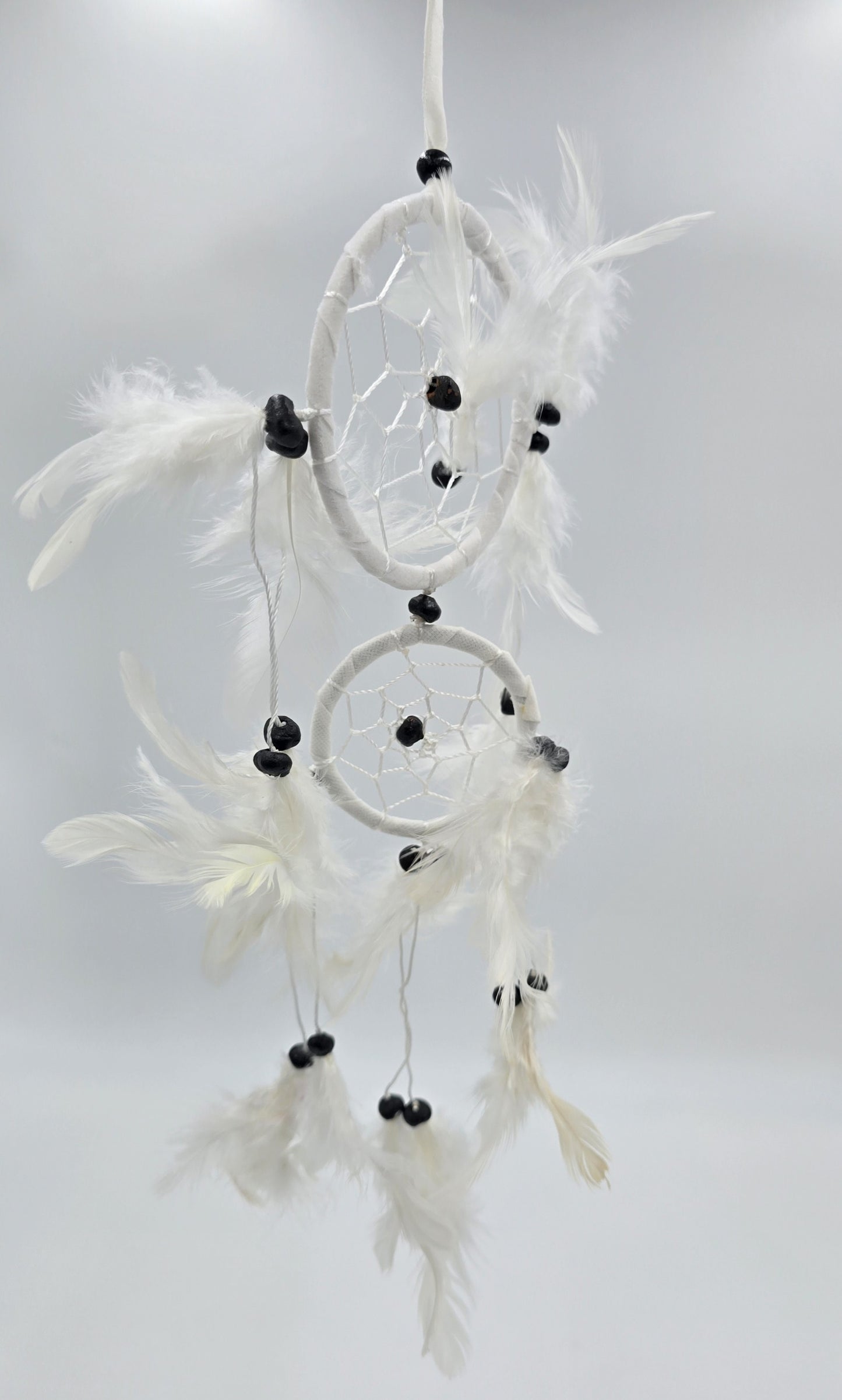 Traumfänger Bali 35x11x1cm Dreamcatcher rund rot weiß schwarz mittel