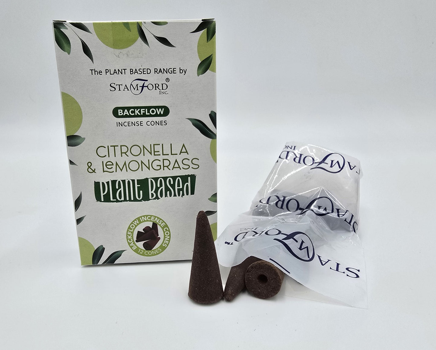 72x pflanzliche Rückfluss-Räucherkegel mit Citronella Zitronengras Duft Yoga Meditation