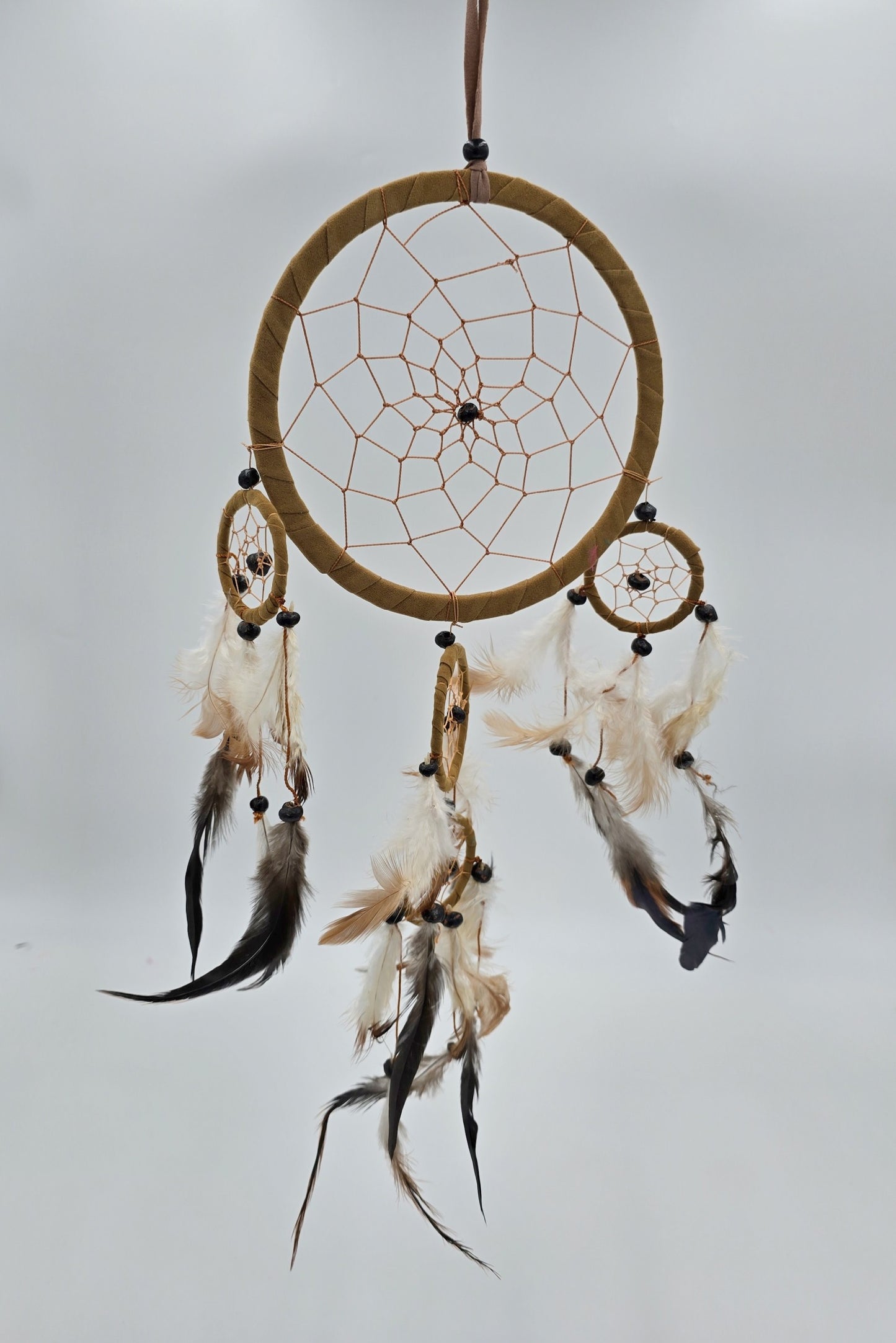 Traumfänger Bali 50x17x0,5cm Dreamcatcher dunkelbraun braun beige rund groß