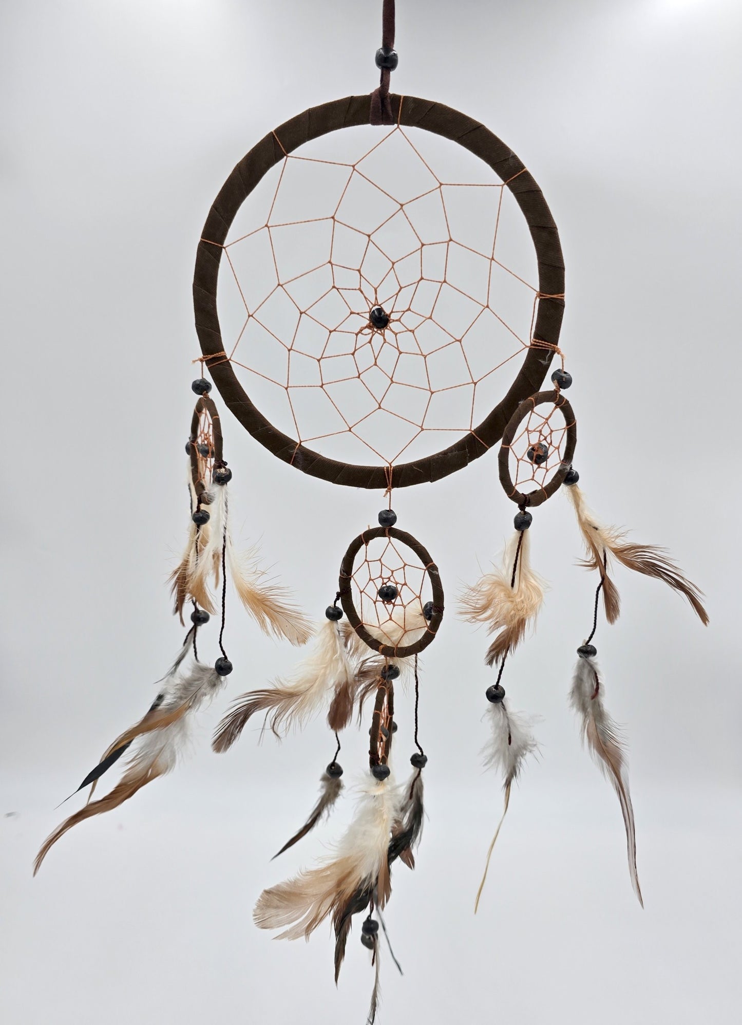 Traumfänger Bali 50x17x0,5cm Dreamcatcher dunkelbraun braun beige rund groß