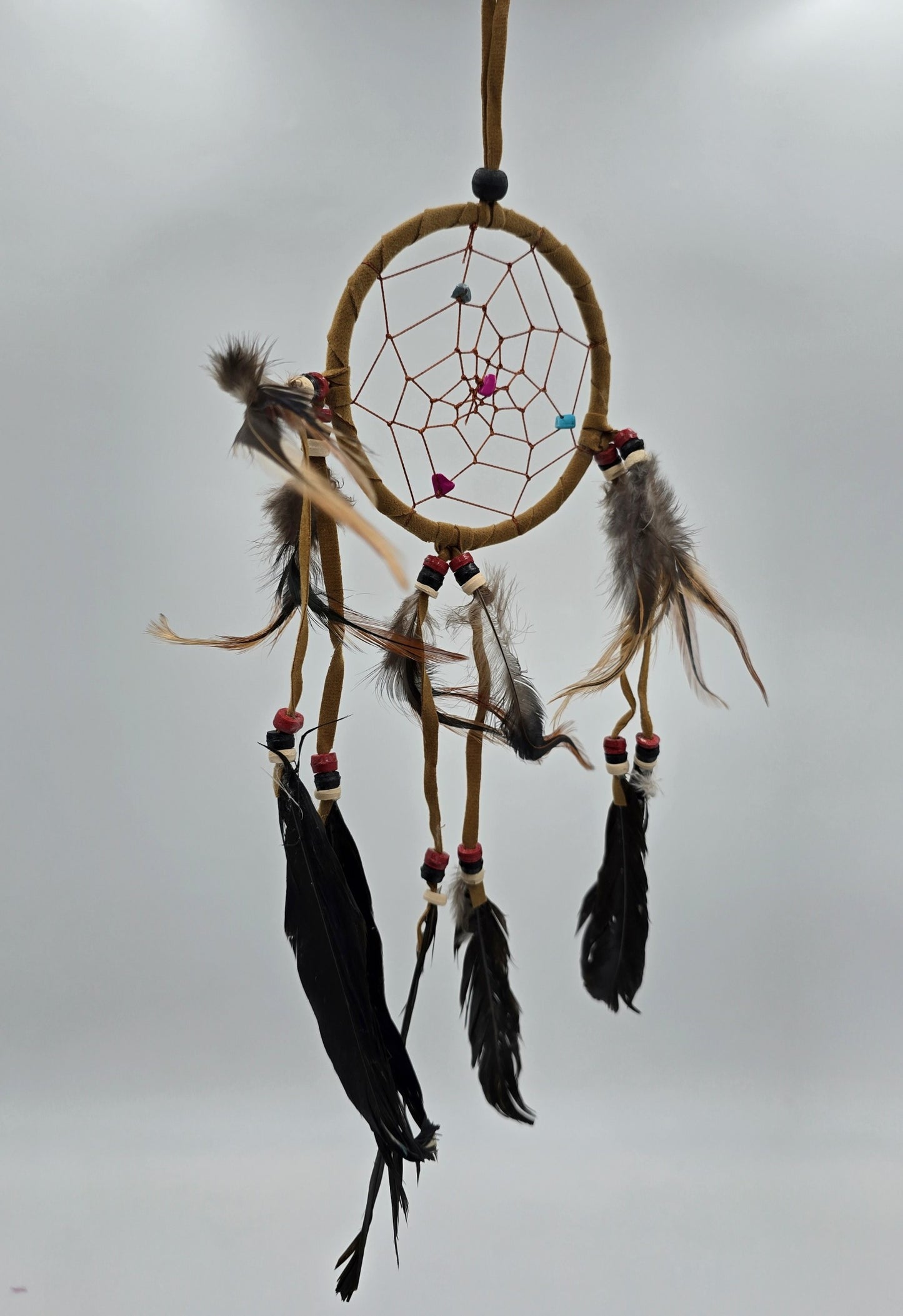 Traumfänger Bali 35x11x0,5cm Dreamcatcher rund schwarz braun beige mittel