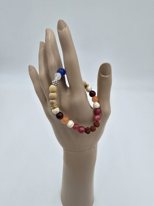 Tri Hiti Karana Armband Wertschätzung 6,5 cm ⌀ Bali Perlenkette flexibel