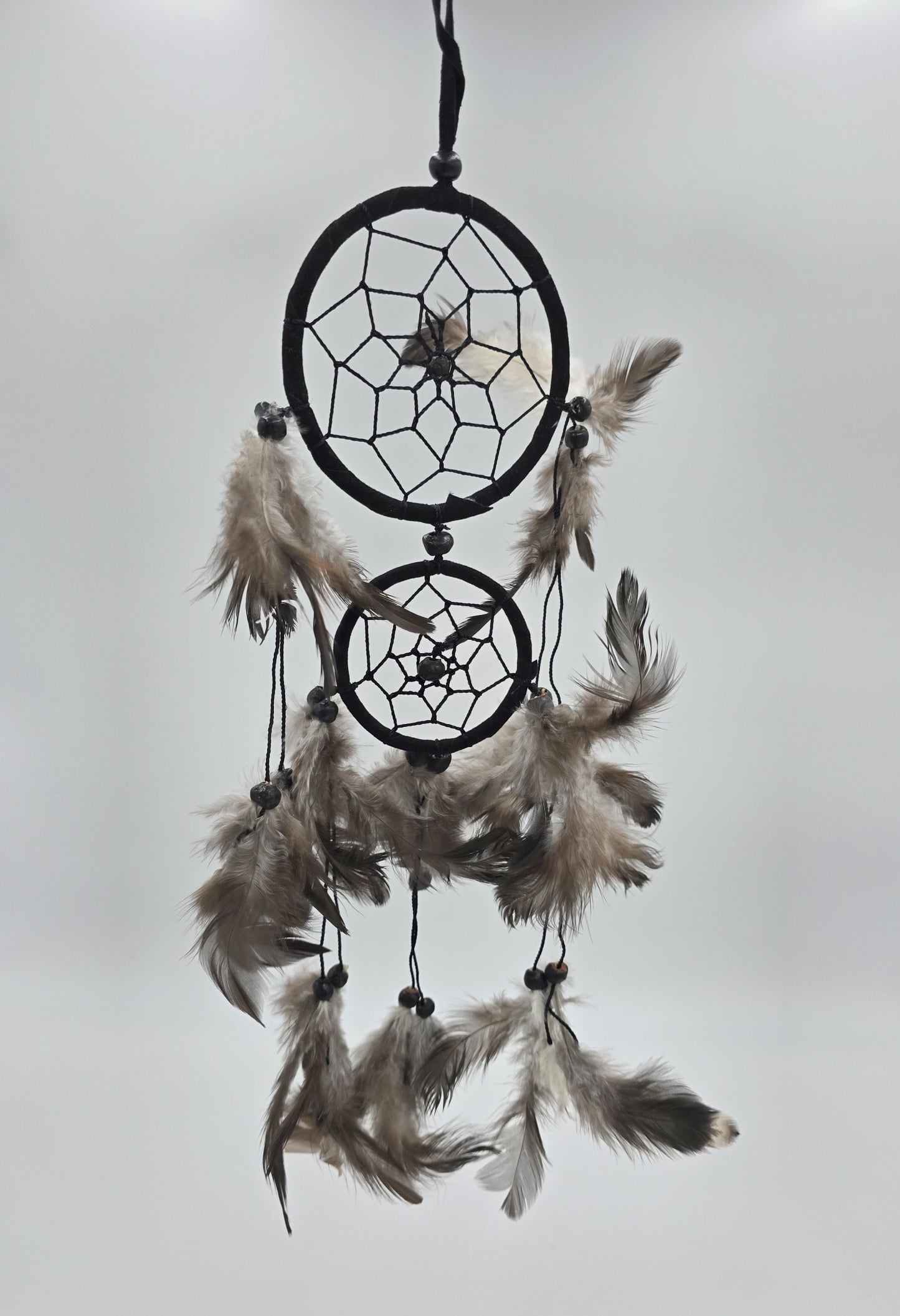 Traumfänger Bali 35x11x1cm Dreamcatcher rund rot weiß schwarz mittel
