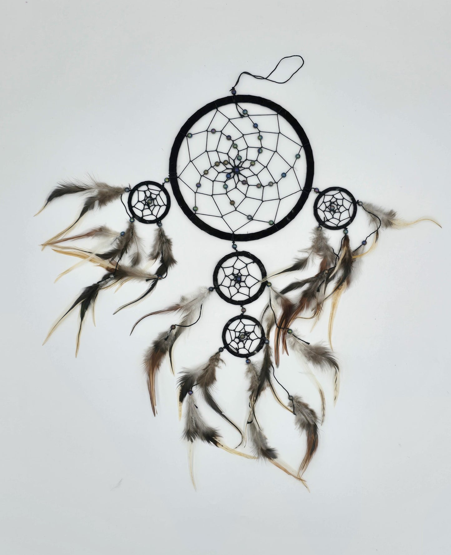 Traumfänger Bali 50x17x0,5cm Dreamcatcher rot weiß schwarz rund groß
