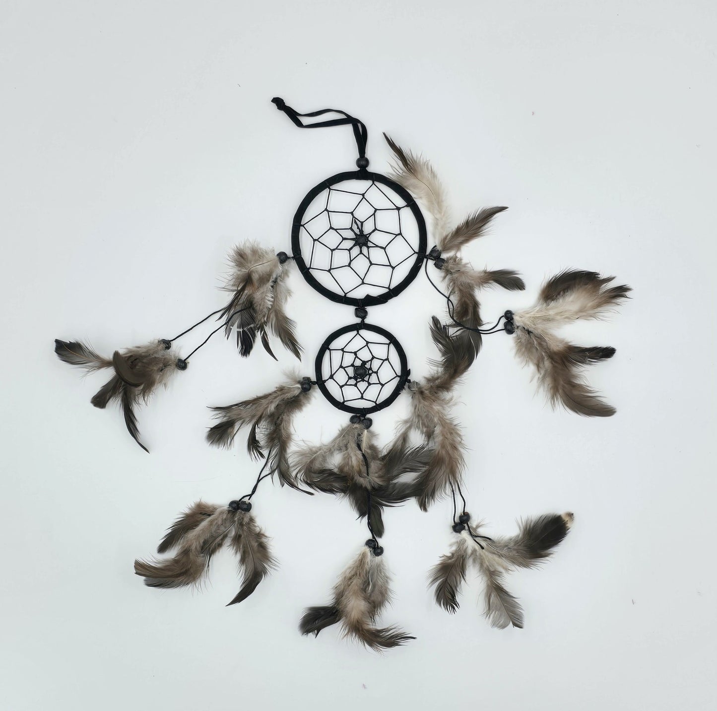 Traumfänger Bali 35x11x1cm Dreamcatcher rund rot weiß schwarz mittel