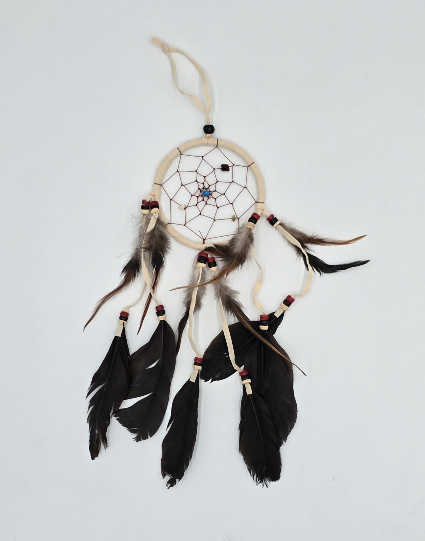 Traumfänger Bali 35x11x0,5cm Dreamcatcher rund schwarz braun beige mittel