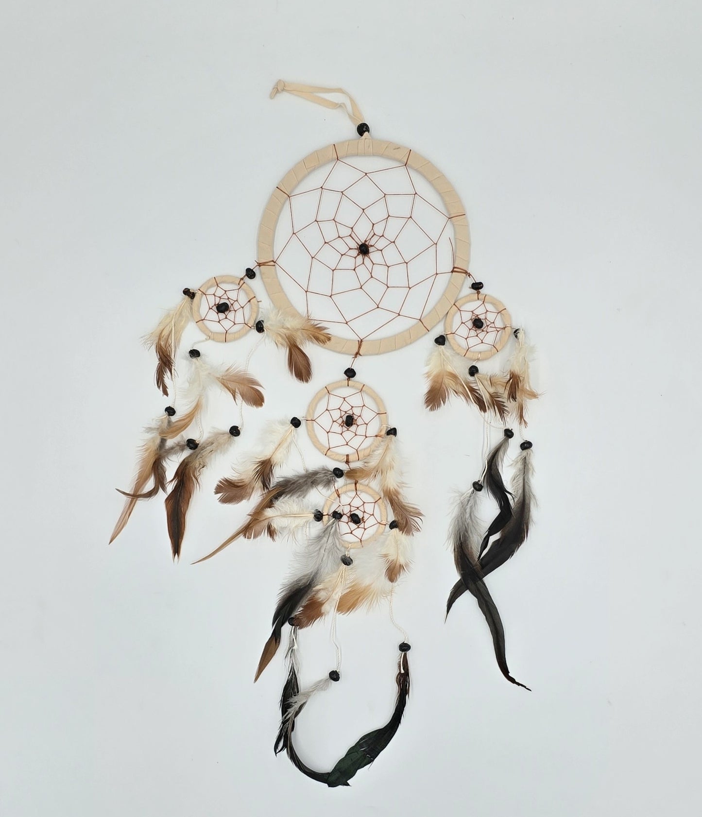 Traumfänger Bali 50x17x0,5cm Dreamcatcher dunkelbraun braun beige rund groß