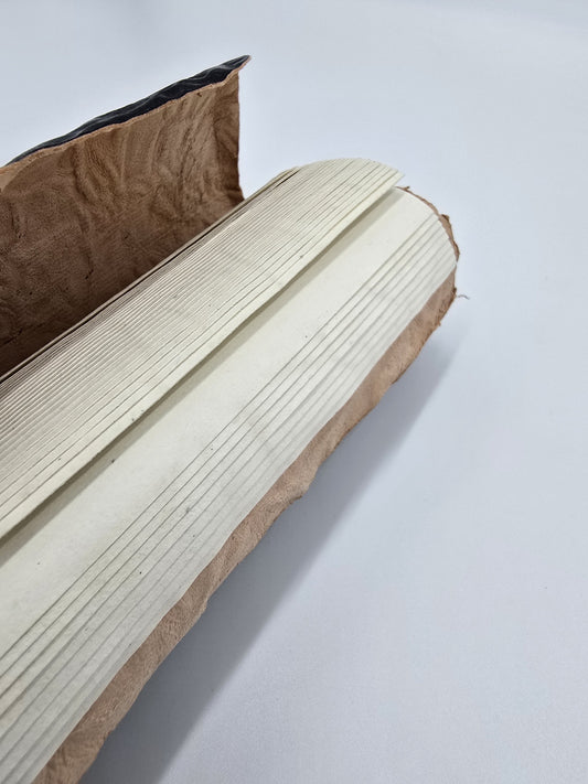 Ledertagebuch gerollt Retro schwarz 96 Blatt 21 x 15 cm Reisetagebuch Notizbuch Skizzenbuch