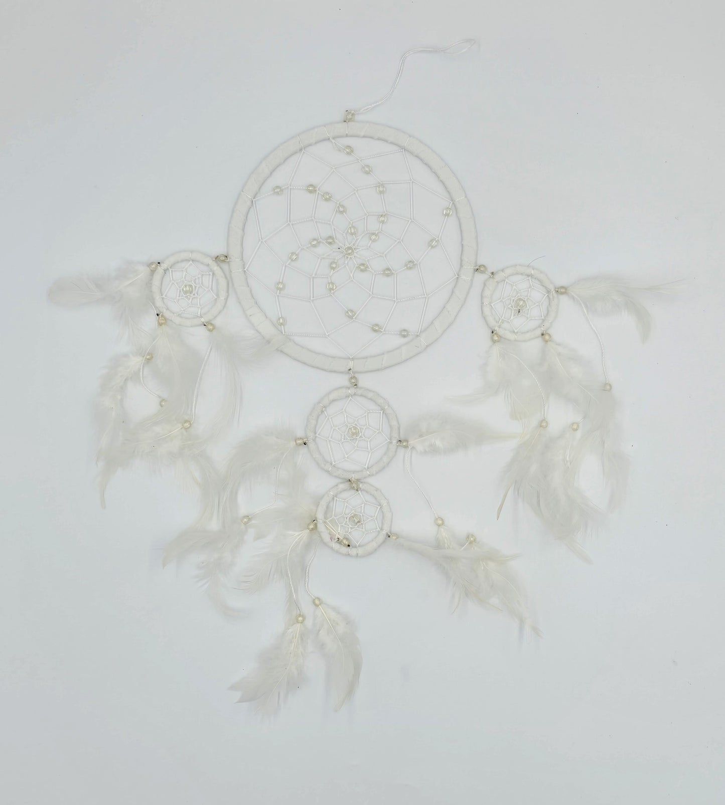 Traumfänger Bali 50x17x0,5cm Dreamcatcher rot weiß schwarz rund groß
