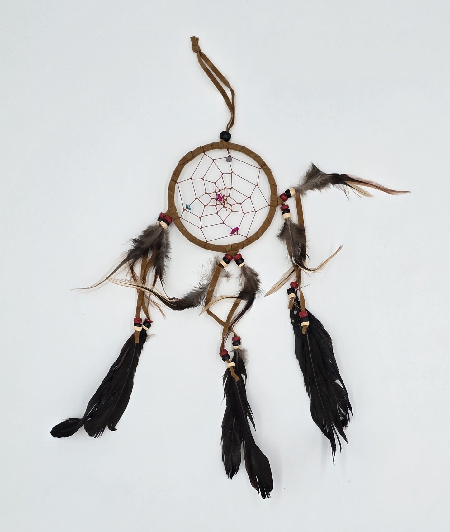 Traumfänger Bali 35x11x0,5cm Dreamcatcher rund schwarz braun beige mittel