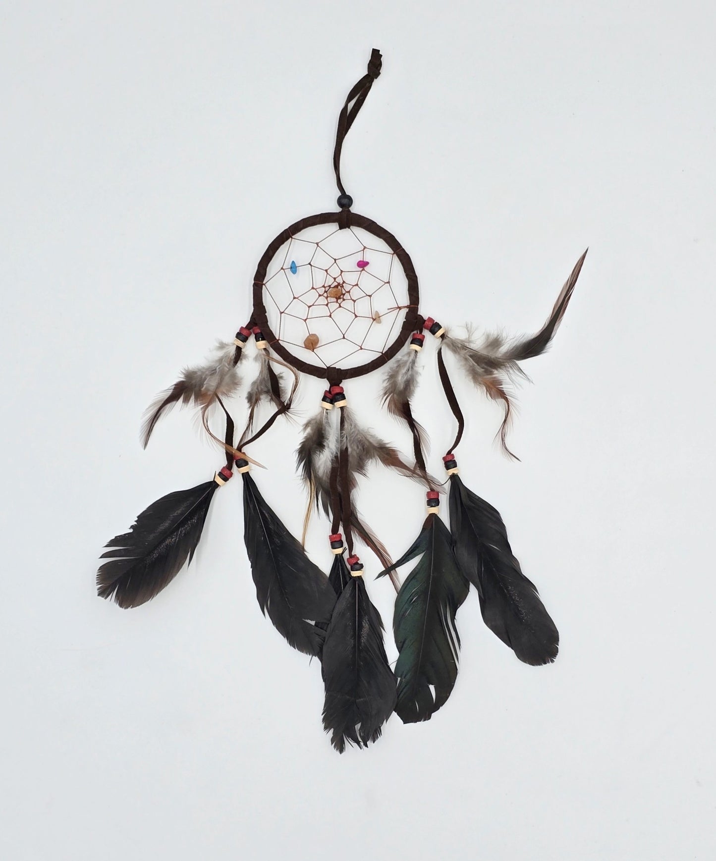 Traumfänger Bali 35x11x0,5cm Dreamcatcher rund schwarz braun beige mittel