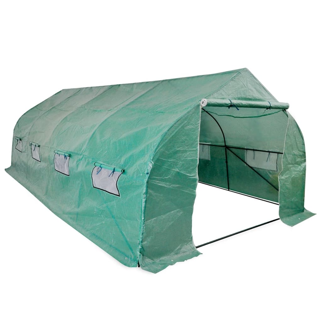 Folientunnel 600x300x200cm Gewächshaus Begehbar Stahlrahmen 18 m² Polytunnel