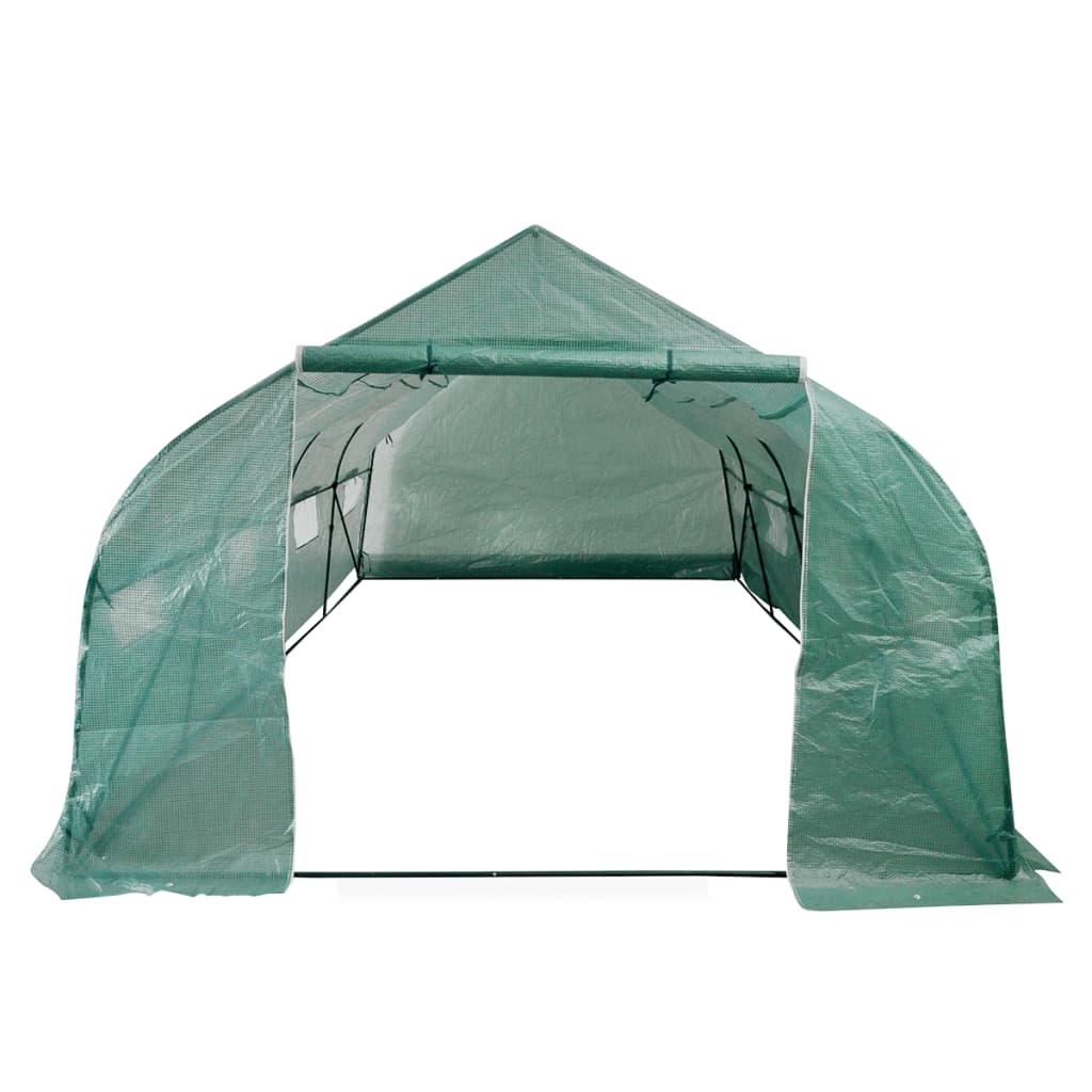 Folientunnel 600x300x200cm Gewächshaus Begehbar Stahlrahmen 18 m² Polytunnel