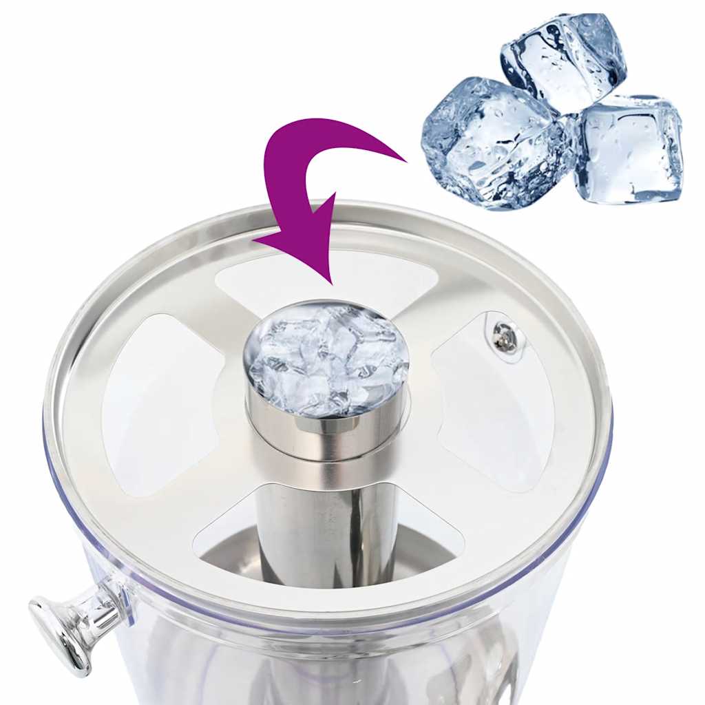 Getränkespender Edelstahl 8 Liter mit Eiswürfelfach Wasserspender Saftspender
