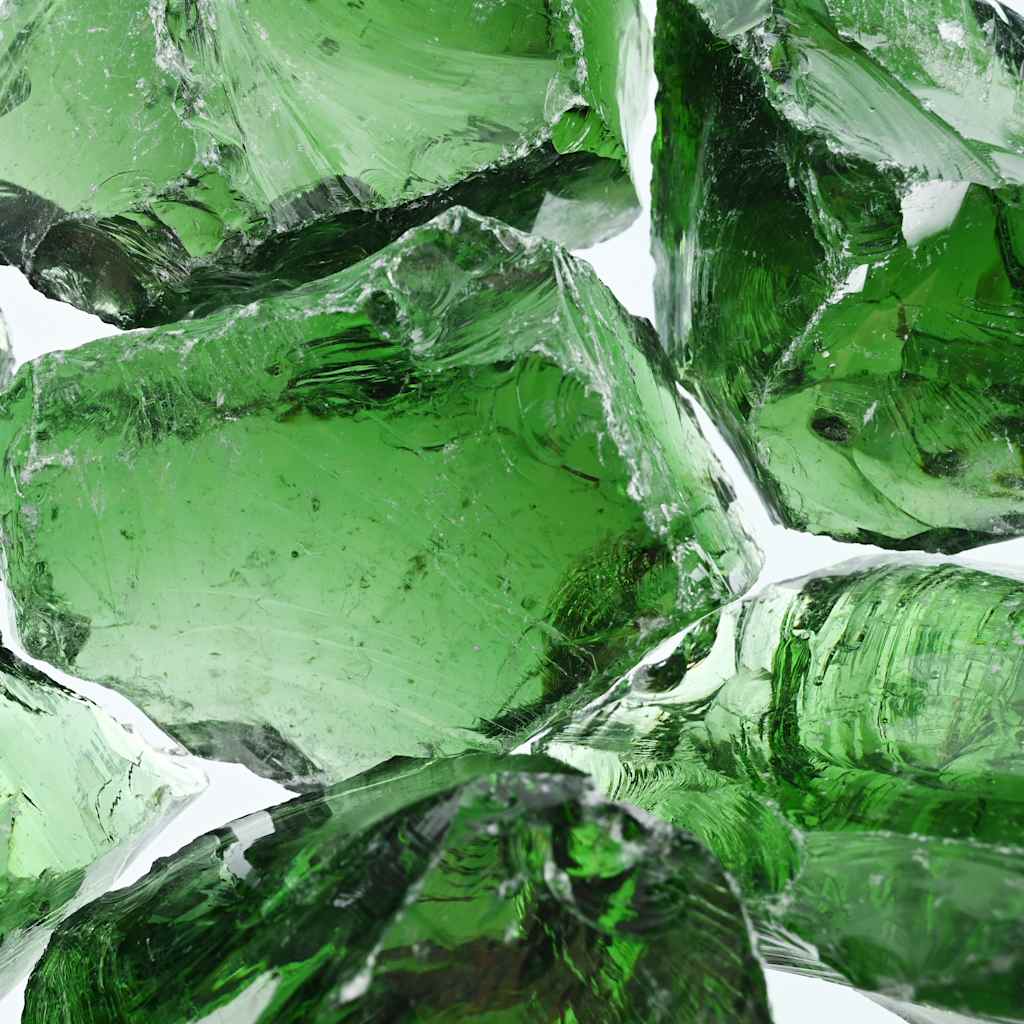 Gabionensteine aus Glas Grün 60-120 mm 25 kg Glassteine Dekosteine Glasbrocken