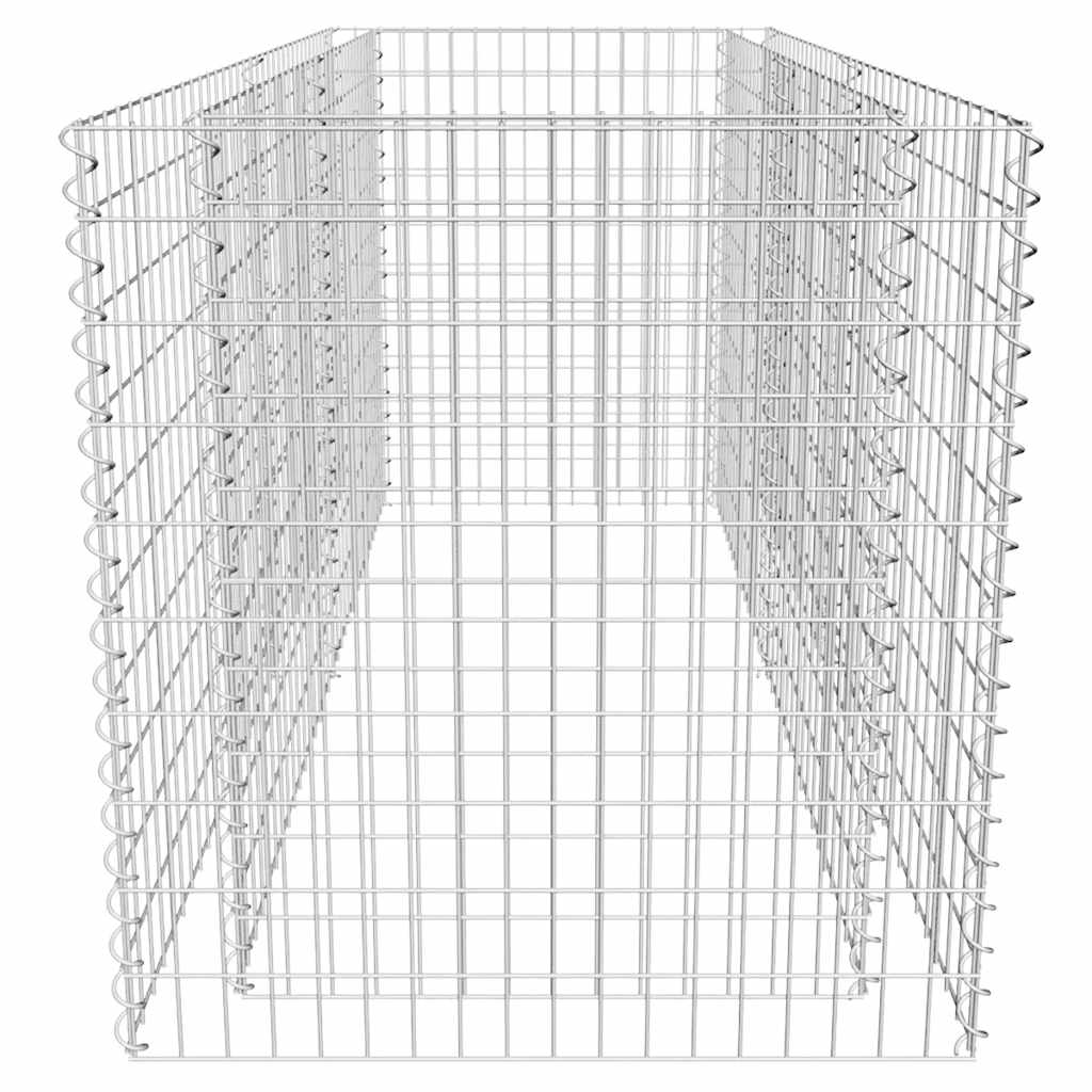 Gabionen Hochbeet Stahl 180×90×100 cm Silbern Pflanzkorb Steinkorb