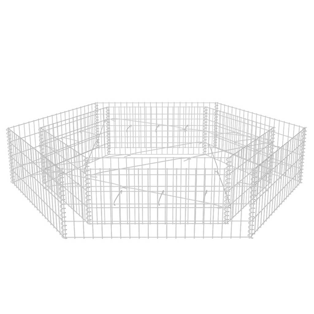 Gabionen Hochbeet Stahl 200x173x40 cm Sechseck Steinkorb Steinzaun