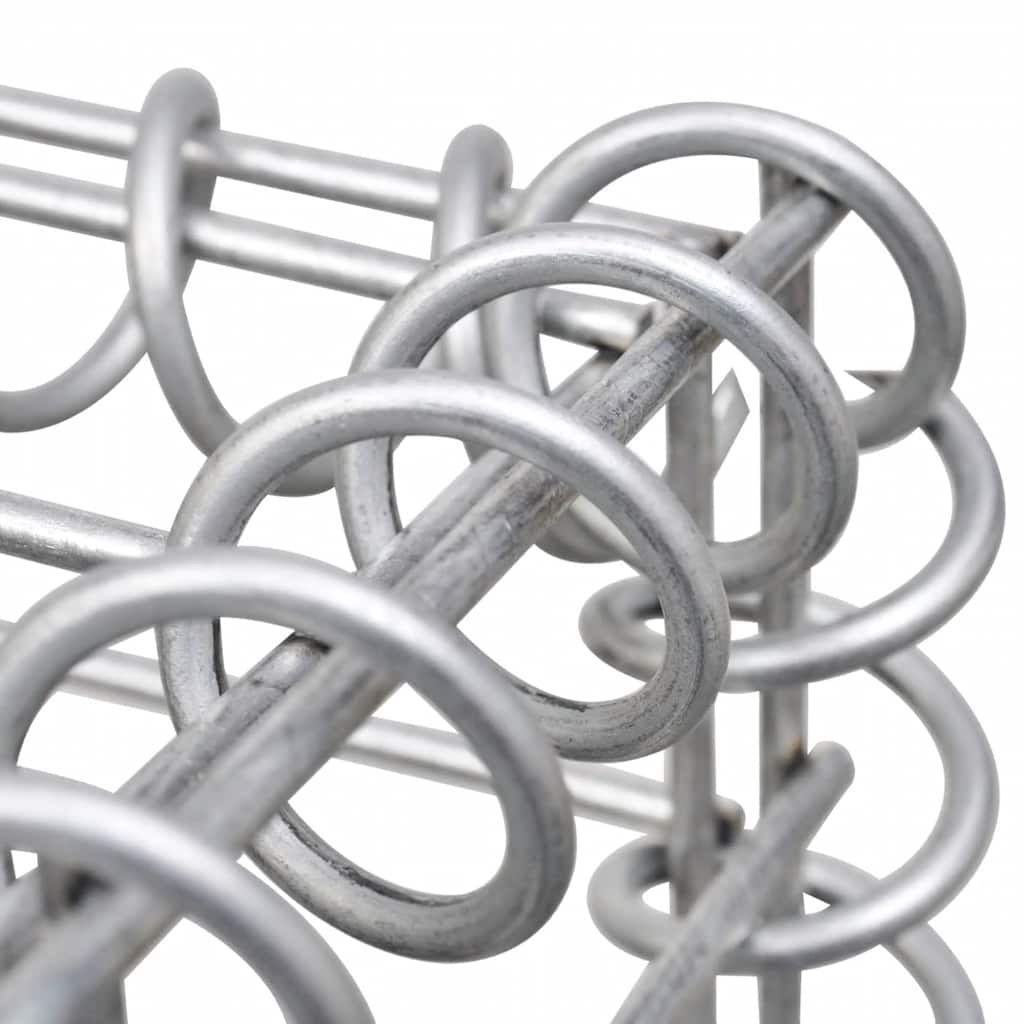 Gabionenzaun U-Form Stahl 570x20x100 cm Steinkorb Gabionenwand verzinkt Element
