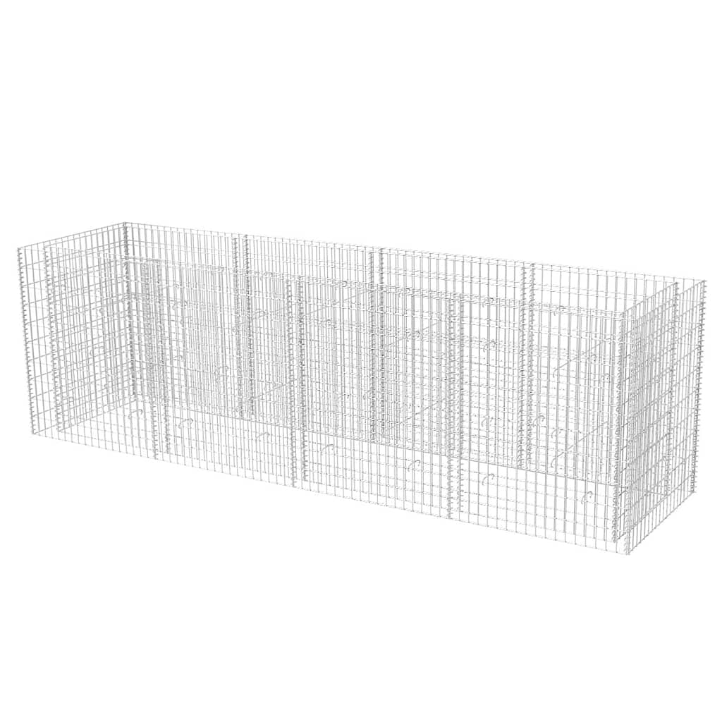 Gabionen Hochbeet Stahl 360×90×100 cm Steinkorb Blumenbeet Pflanzkübel