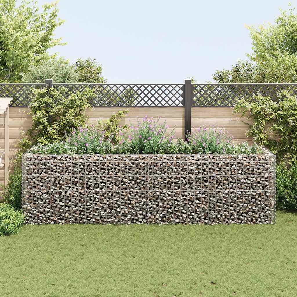 Gabionen Hochbeet Stahl 360×90×100 cm Steinkorb Blumenbeet Pflanzkübel