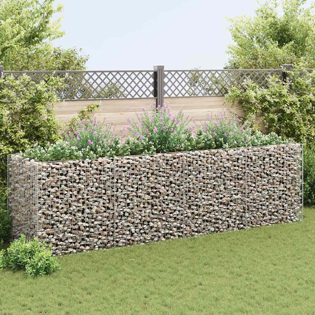 Gabionen Hochbeet Stahl 360×90×100 cm Steinkorb Blumenbeet Pflanzkübel