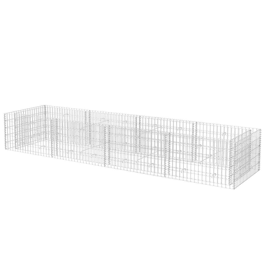 Gabionen-Hochbeet Stahl 360×90×50 cm Steinkorb Pflanzkorb Blumenbeet verzinkt