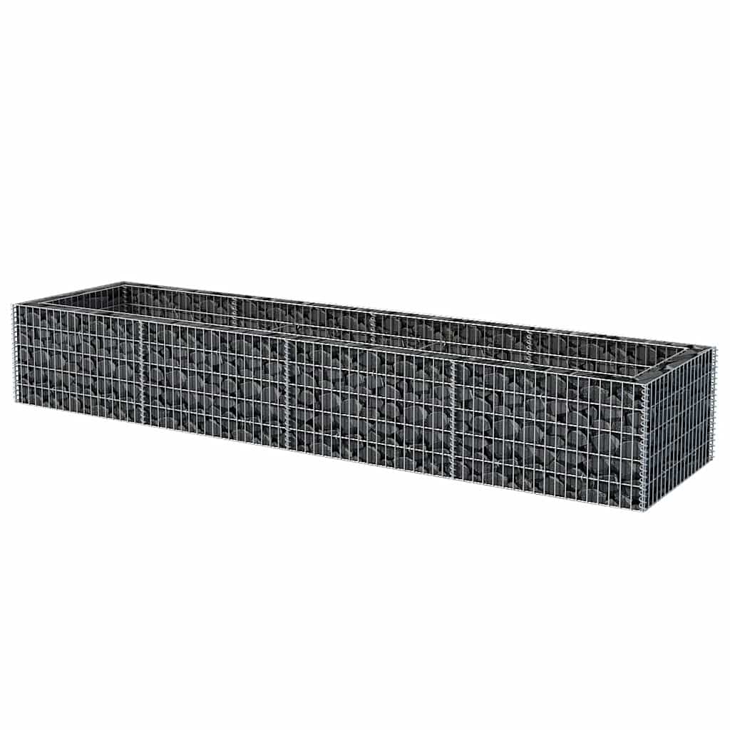 Gabionen-Hochbeet Stahl 360×90×50 cm Steinkorb Pflanzkorb Blumenbeet verzinkt