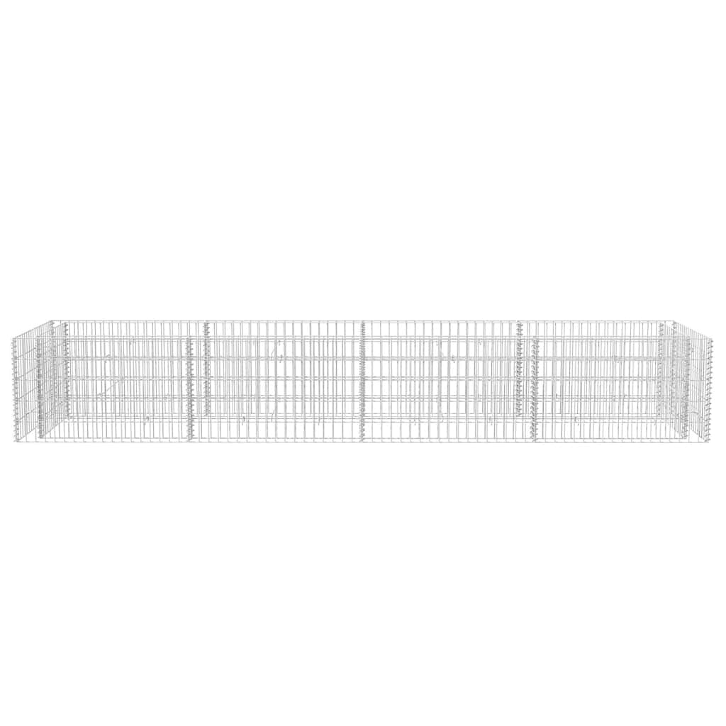 Gabionen-Hochbeet Stahl 360×90×50 cm Steinkorb Pflanzkorb Blumenbeet verzinkt