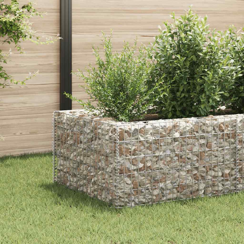 Gabionen-Hochbeet Stahl 360×90×50 cm Steinkorb Pflanzkorb Blumenbeet verzinkt