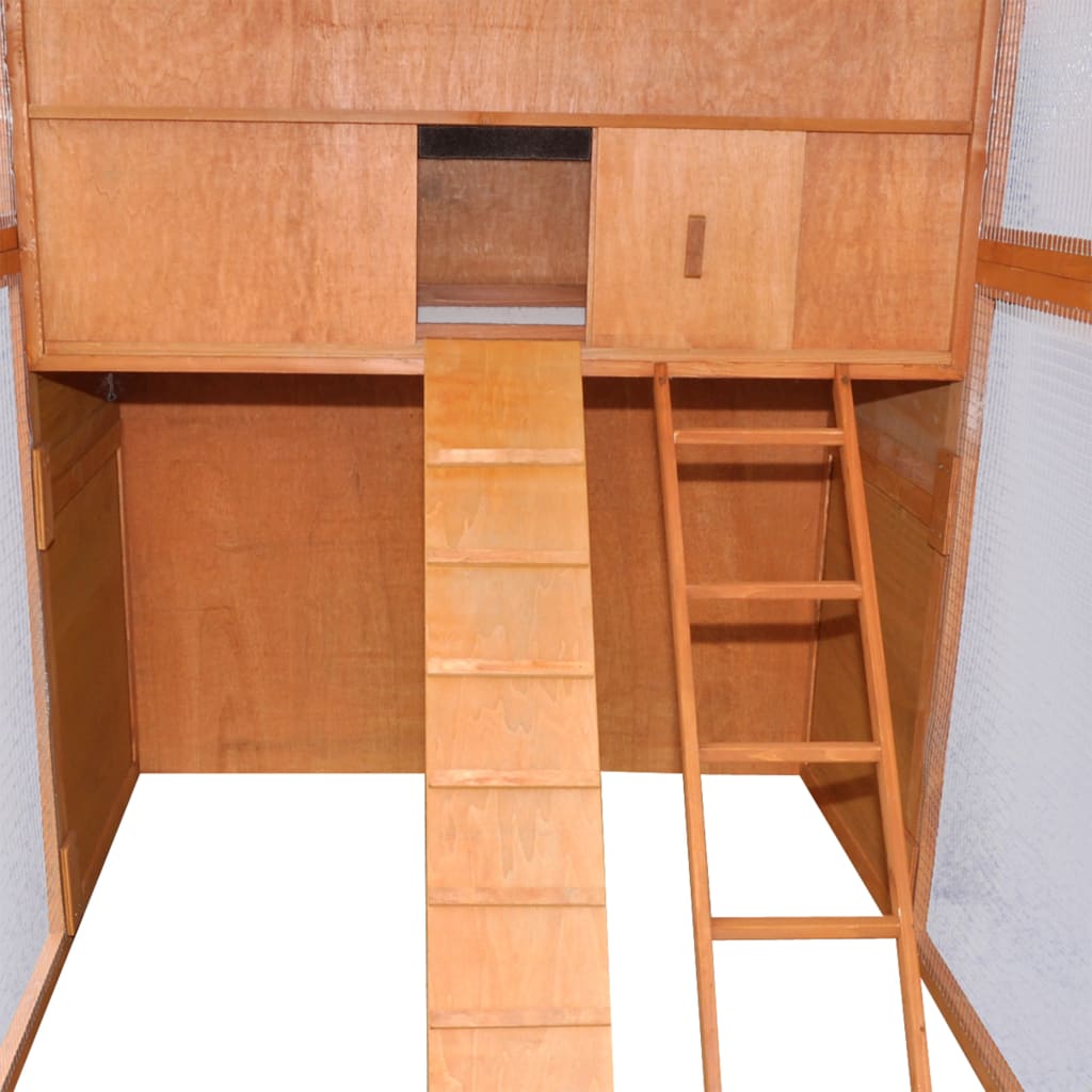 Hühnerstall Kiefer Holz 295 x 163 x 170 cm Nistkasten Braun Freilauf