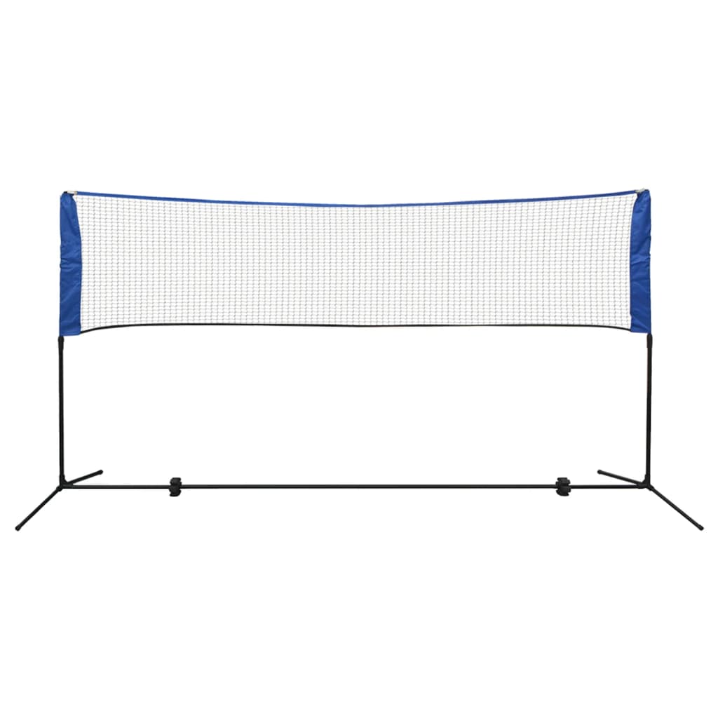 Badmintonnetz-Set 3 Federbälle 300 x 155 cm Stahlrahmen höhenverstellbar