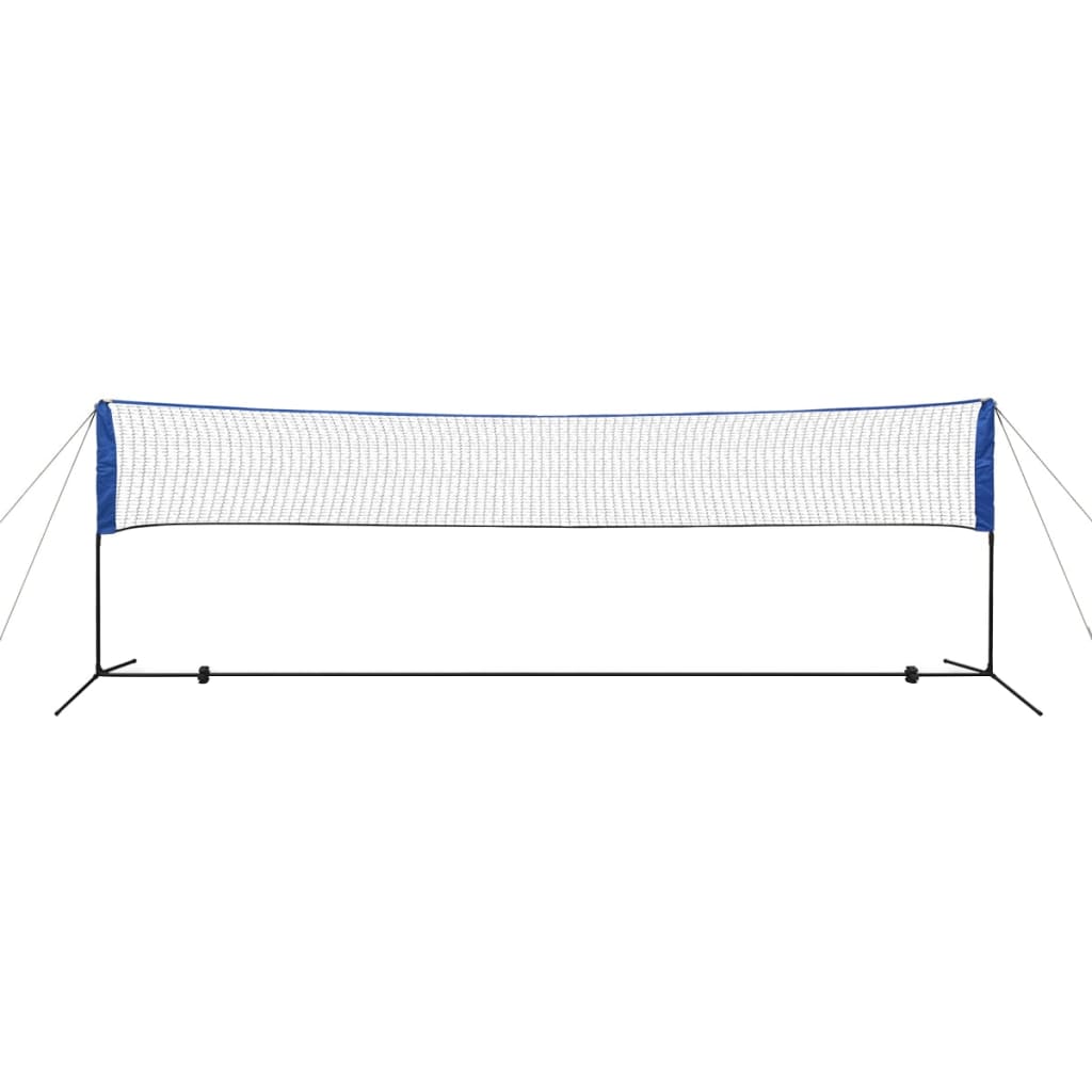 Badminton Set mit Netz 500 x 155 cm 3 Federbällen Stahlrahmen höhenverstellbar Tragetasche