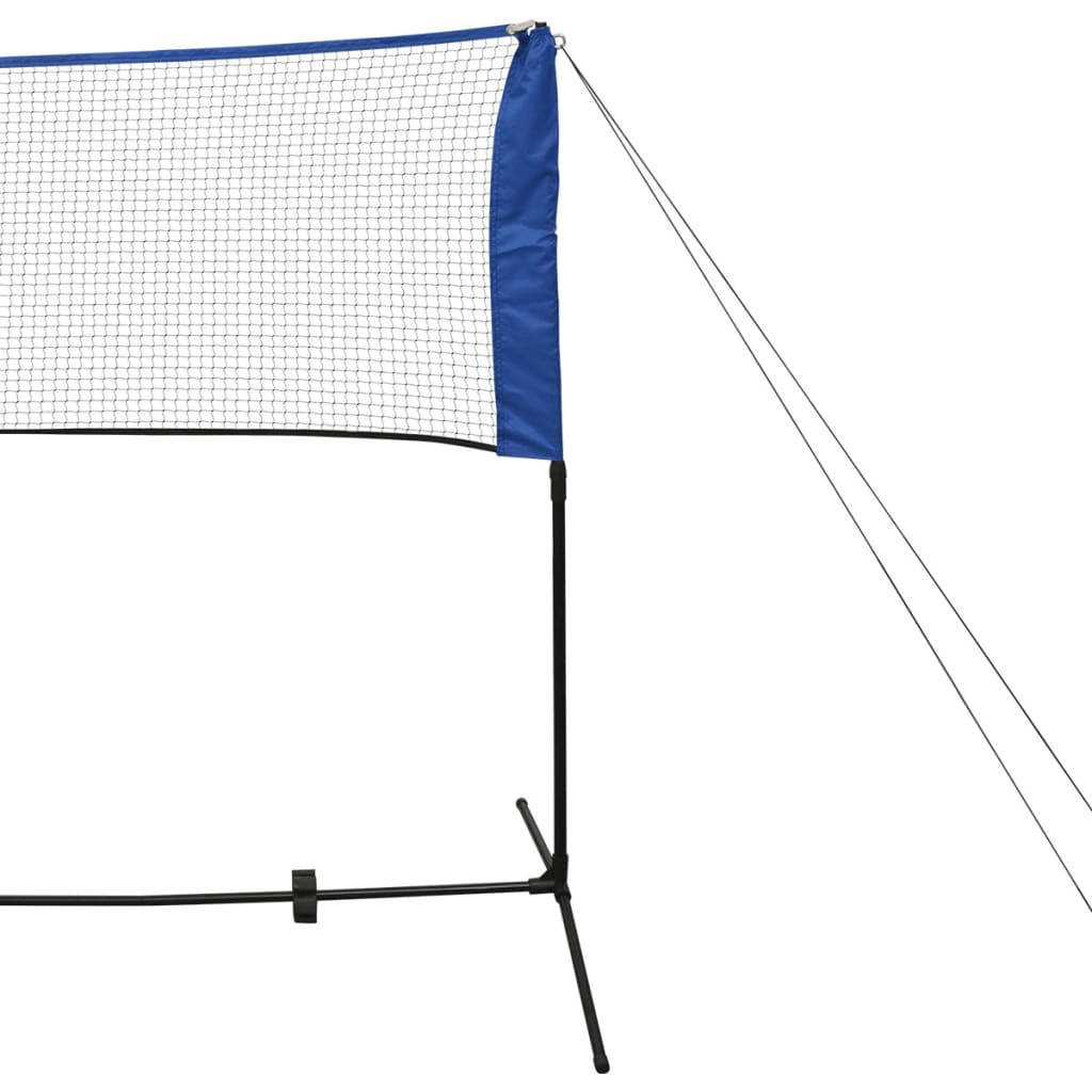 Badminton Set mit Netz 500 x 155 cm 3 Federbällen Stahlrahmen höhenverstellbar Tragetasche