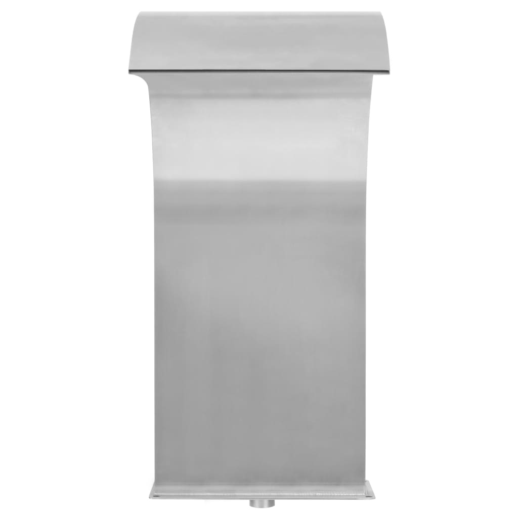 Wasserfall Pool-Fontaine Edelstahl 45x30x65 cm Silbern Gartenteich Bachlauf