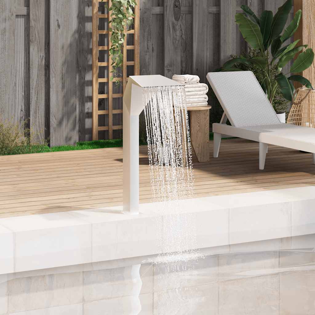 Wasserfall Pool-Fontaine Edelstahl 50x30x90 cm Silbern Gartenteich Bachlauf