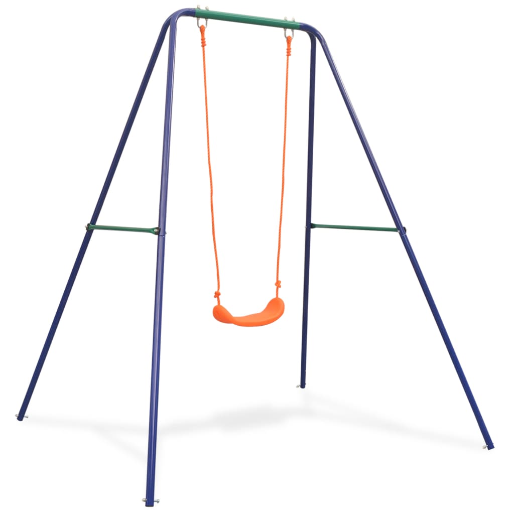 Einzelschaukel Orange Kinderschaukel Spielplatz 160 x 147 x 180 cm Stahl Kunststoff