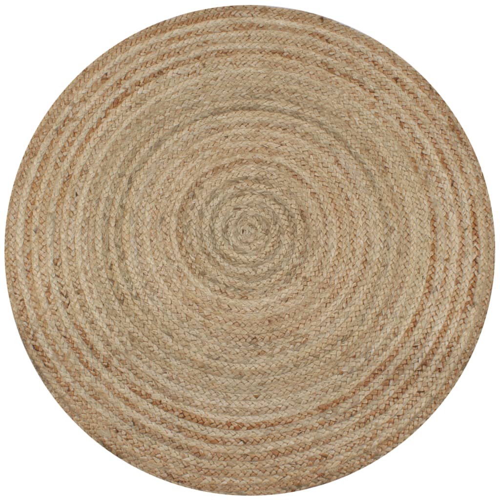 Teppich Jute Geflochten Handarbeit 120 cm Rund natur Retro Boho