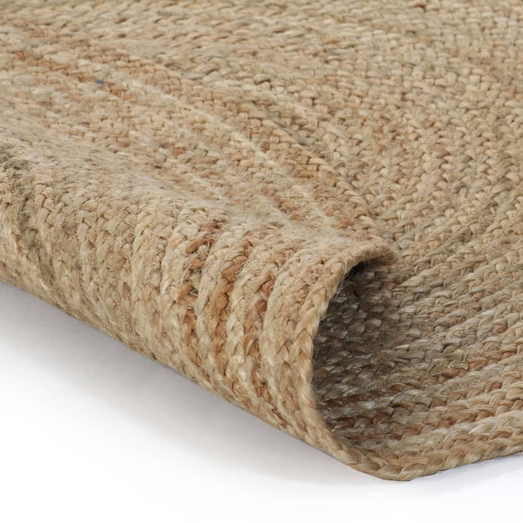 Teppich Jute Geflochten Handarbeit 120 cm Rund natur Retro Boho