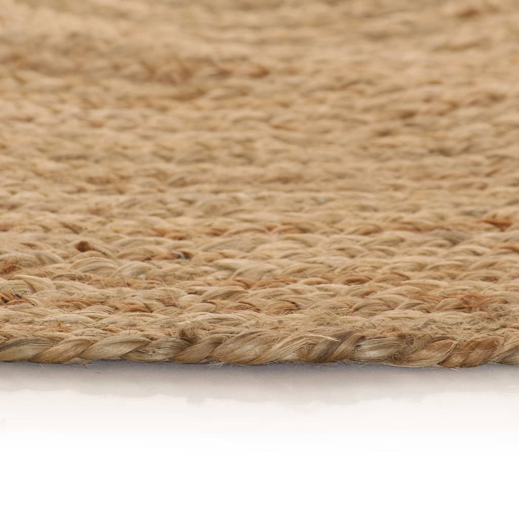 Teppich Jute Geflochten Handarbeit 120 cm Rund natur Retro Boho