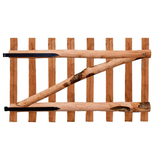 Gartentür Zauntor Einflügelig Haselnuss 100×60 cm Holztor Gartentor natur