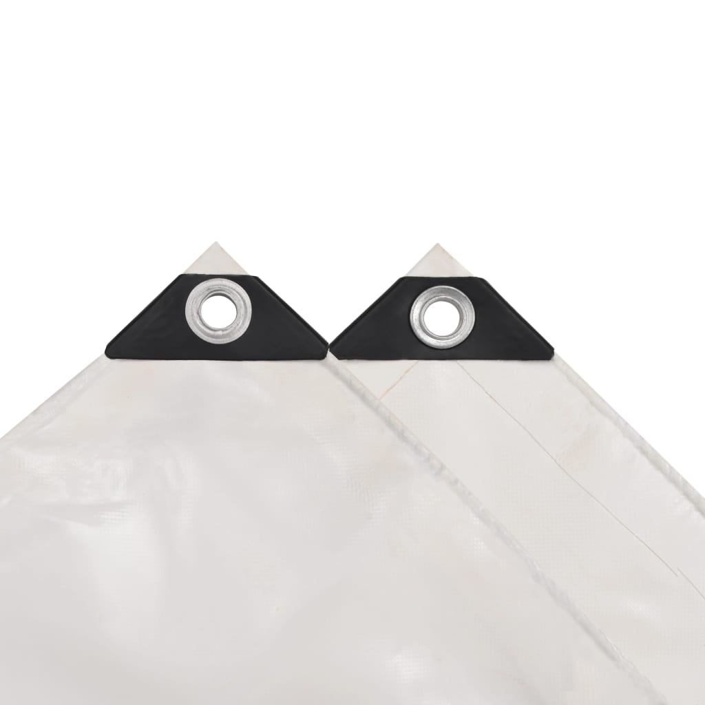 Abdeckplane 650 g/m² 4x4 m Weiß Polyester Schutzhülle Plane Holzabdeckung