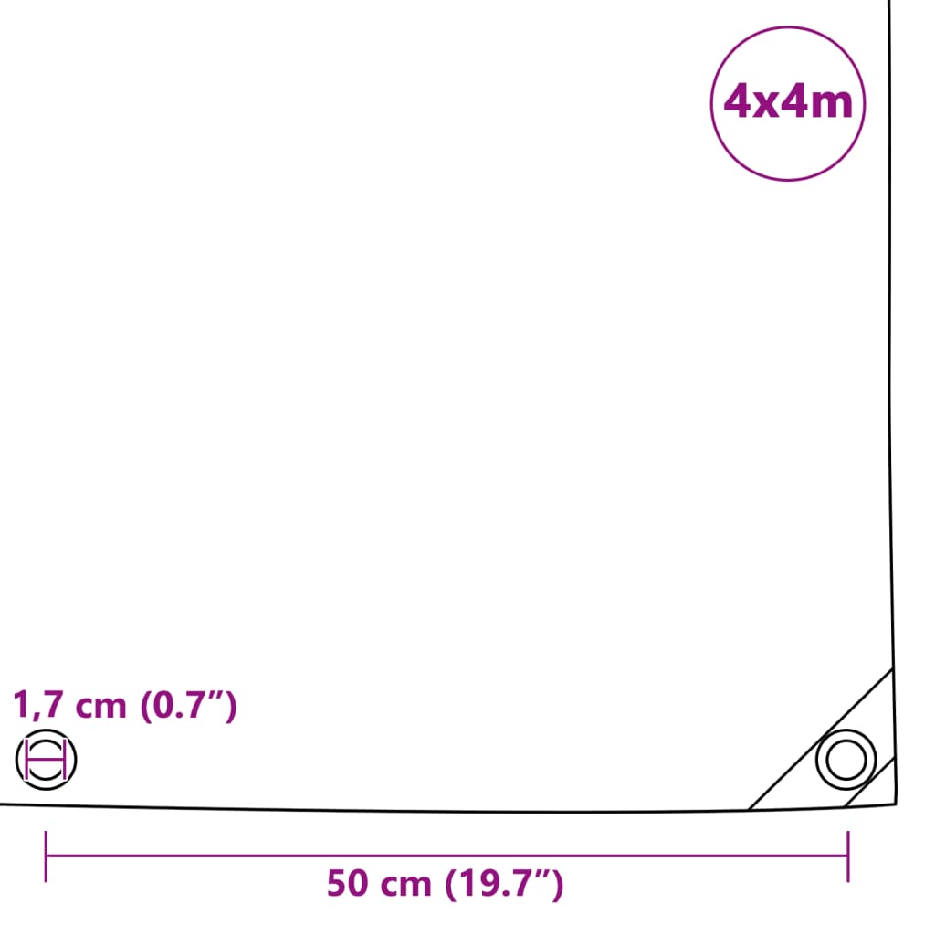 Abdeckplane 650 g/m² 4x4 m Weiß Polyester Schutzhülle Plane Holzabdeckung
