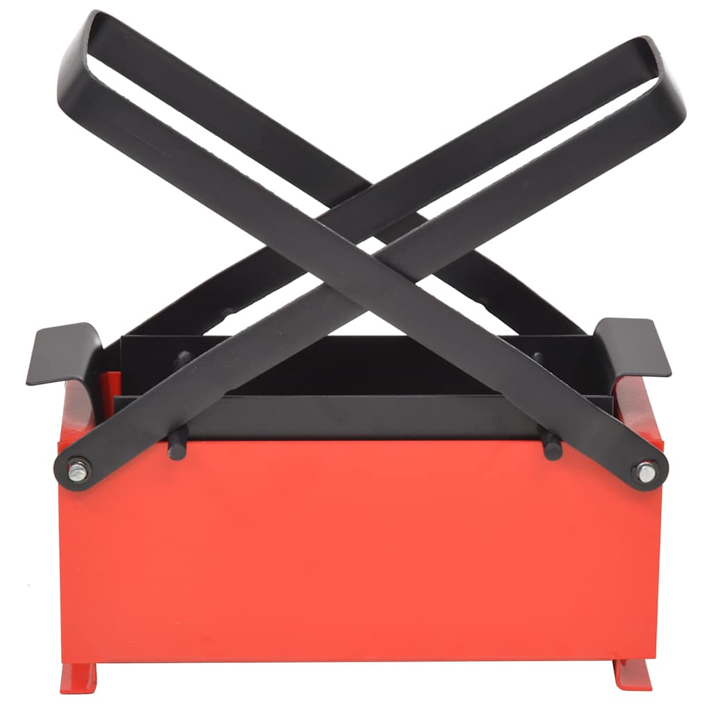 Papierbrikettpresse Stahl 34 x 14 x 14 cm Papierpresse Schwarz und Rot