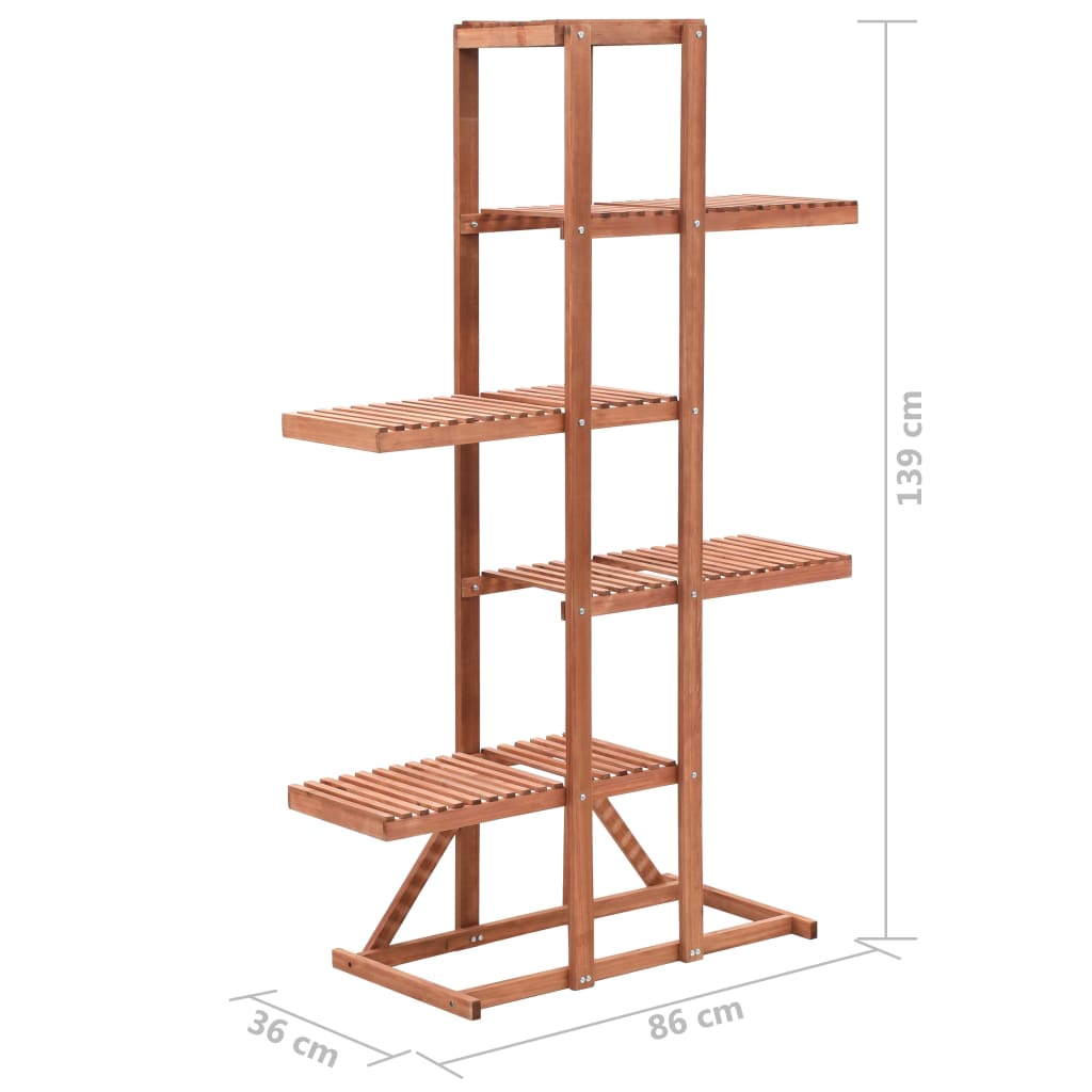 Pflanzenständer Zedernholz 86x36x139 cm Braun 4 Etagen Blumenetagere
