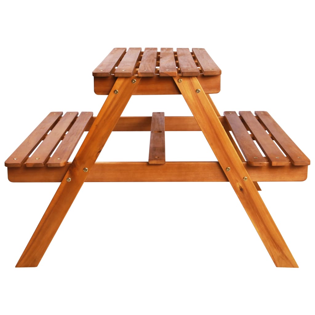 Picknicktisch Kinder Gartengarnitur Sonnenschirm 79x90x60cm Massivholz Akazie