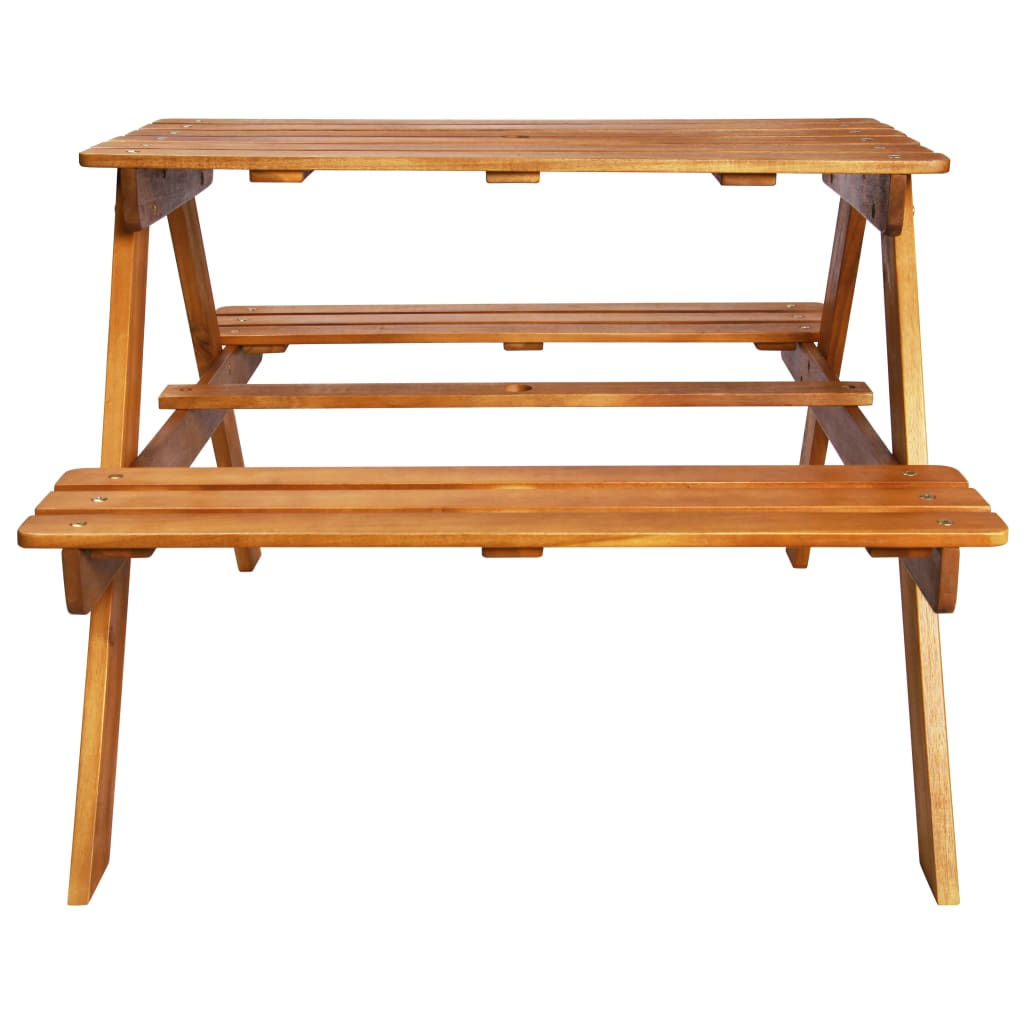 Picknicktisch Kinder Gartengarnitur Sonnenschirm 79x90x60cm Massivholz Akazie
