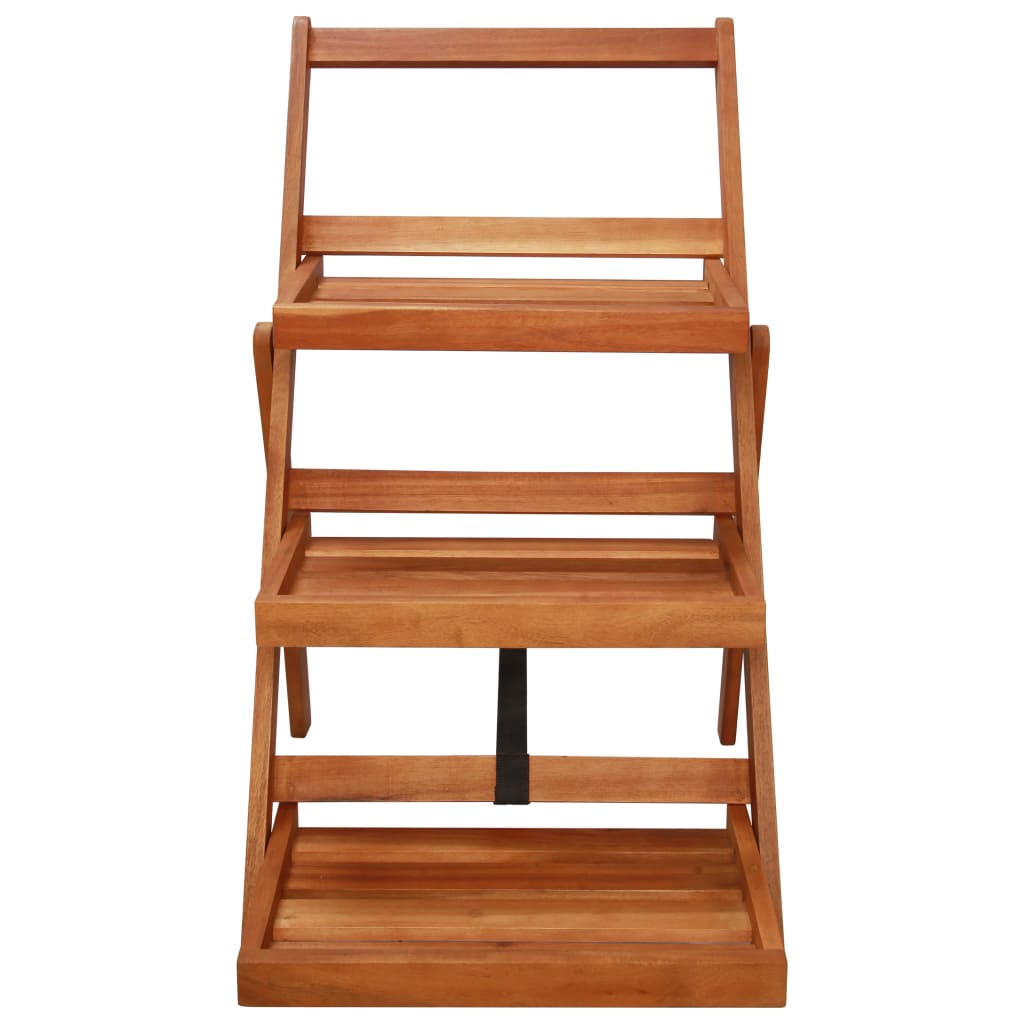 Blumenständer 3 Stufen 50 x 63 x 80 cm Massivholz Akazie Pflanzenregal Braun