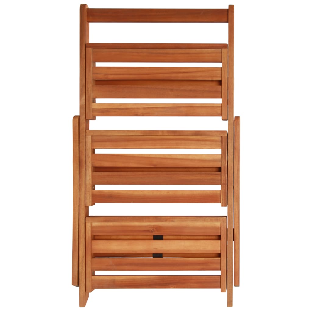 Blumenständer 3 Stufen 50 x 63 x 80 cm Massivholz Akazie Pflanzenregal Braun